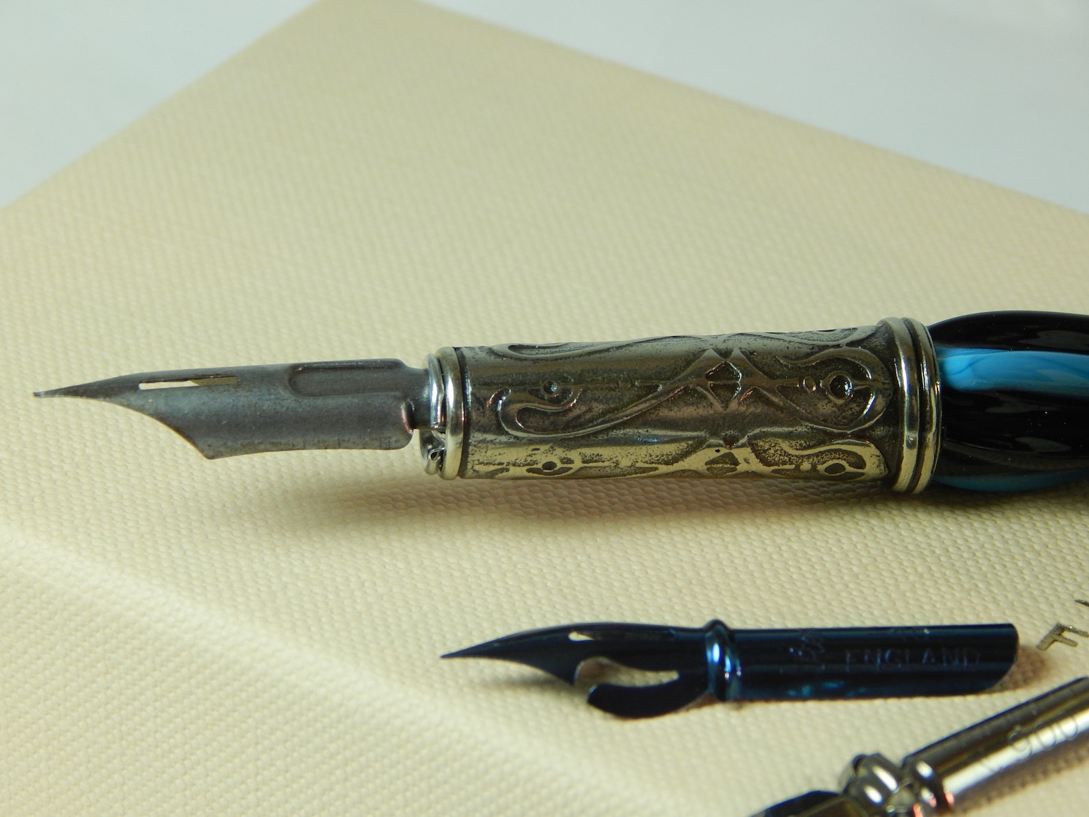 Bortoletti Murano Glass Dip Pen With Bronze Nib Holder Set Etsy