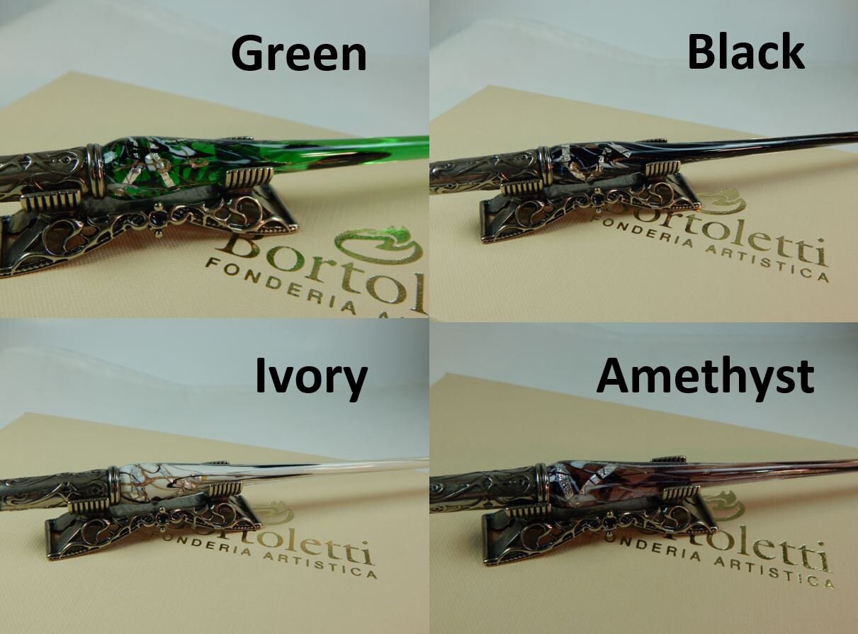 Bortoletti Murano Glass Dip Pen With Bronze Nib Holder Set Etsy