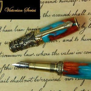 Victorian Fountain Pen - Soul Drachma Acrylic - Free Shipping - #FP10116