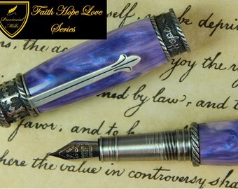 Faith Hope Love Fountain Pen Crafted From Fantasy Spell Acrylic - Free Shipping #FP10255