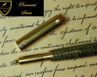 provincial C3604 Brass Rollerball Pen with Navy Titanium and Gold - Free Shipping #ME124