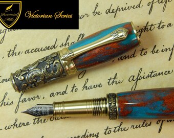 Victorian Fountain Pen - Soul Drachma Acrylic - Free Shipping - #FP10116