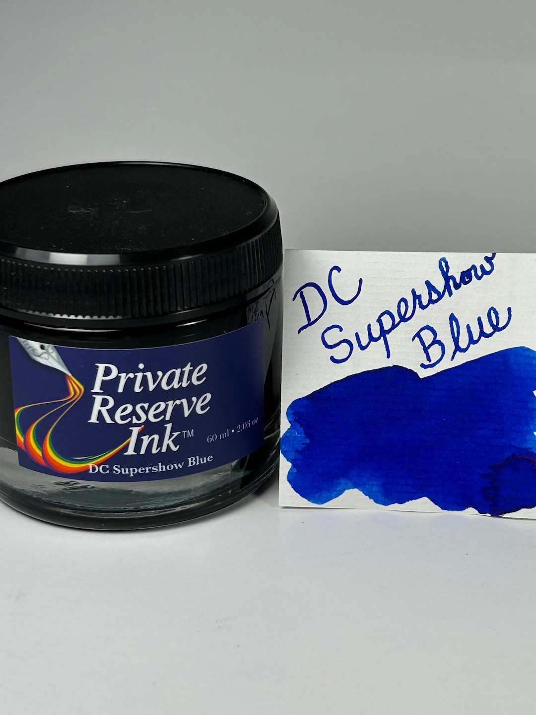 Private Reserve Fountain Pen Ink 60ml - DC Supershow Blue - Standard ...