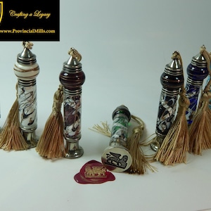 Bortoletti Seal Handle with Lampworked Murano Glass and Silver Leaf - SCS008
