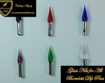 Murano Glass Nibs for Bortoletti Dip Pens - Six Color Choices