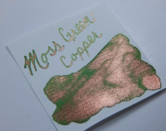 De Atramentis Fountain Pen Ink 45ml - Moss Green - Copper - Pearlescent