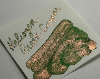 De Atramentis Fountain Pen Ink 45ml - Heliogen Green-Copper - Pearlescent