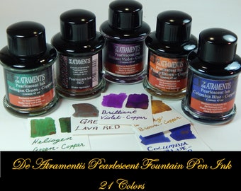 De Atramentis Pearlescent Fountain Pen Inks - 21 colors - 45ml