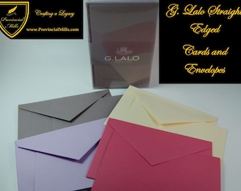 G Lalo Straight Edge Cards with Envelopes - Assortment of Four Colors