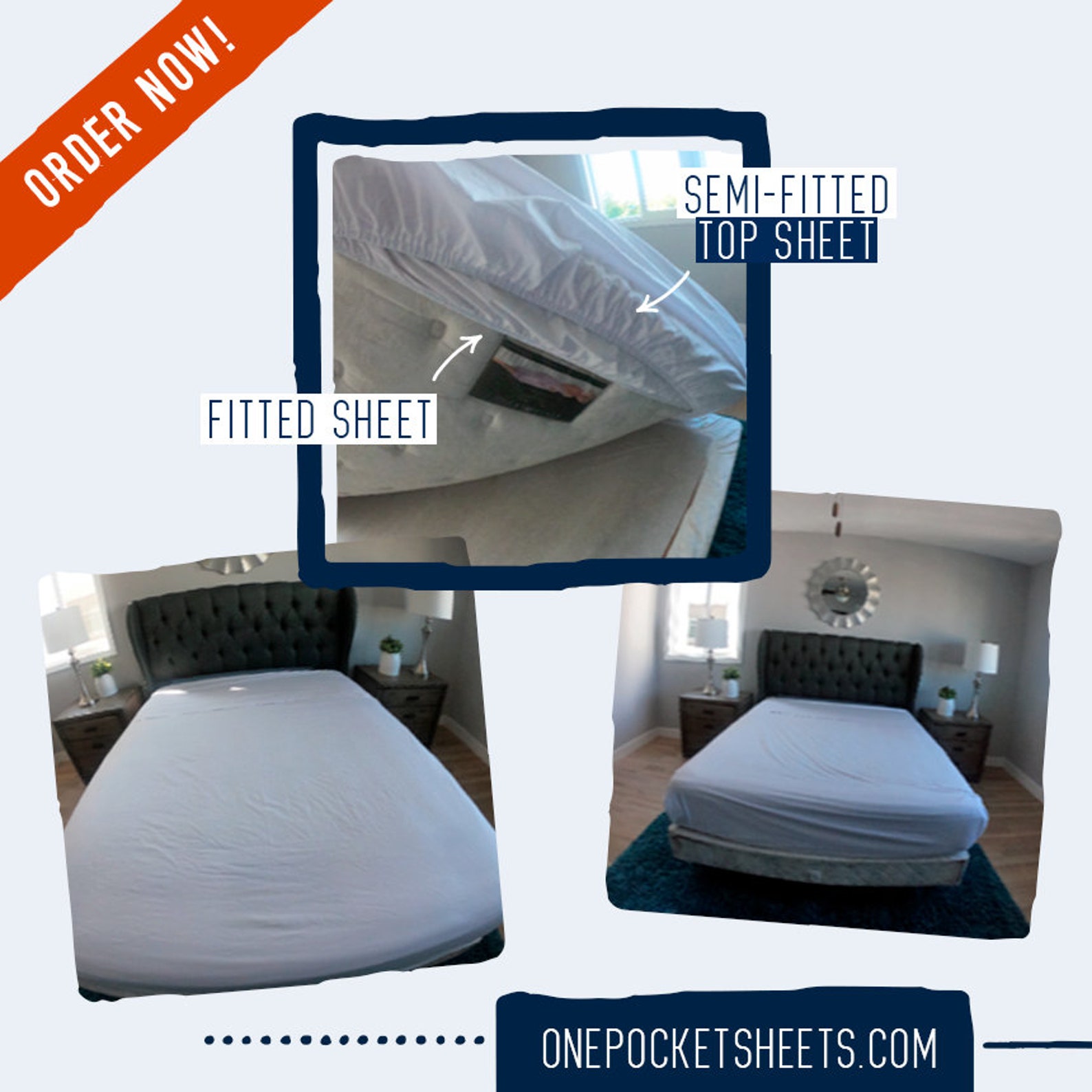 One Pocket Sheets Set Fitted Bed Sheets Set Semi Fitted Top Sheet Cream Etsy