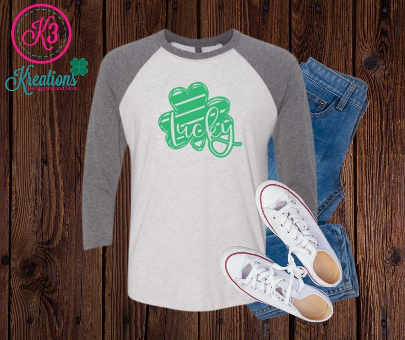 Patrick/'s Day Lucky Shamrock Three-Quarter Sleeve Tee Adult St