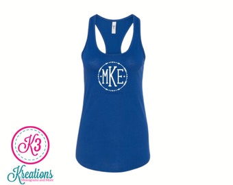 Ladies Monogram Racerback Tank Top, Personalized Tank, Custom Tank, Personalized Gift, Monogrammed Gift, Ladies Tank, Monogrammed Tank