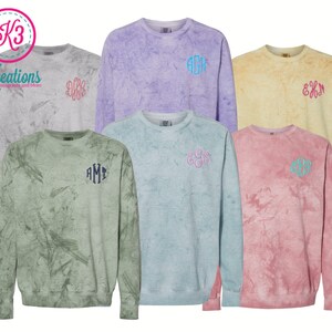 Monogrammed Comfort Colors Color Blast Sweatshirt, Personalized Pullover