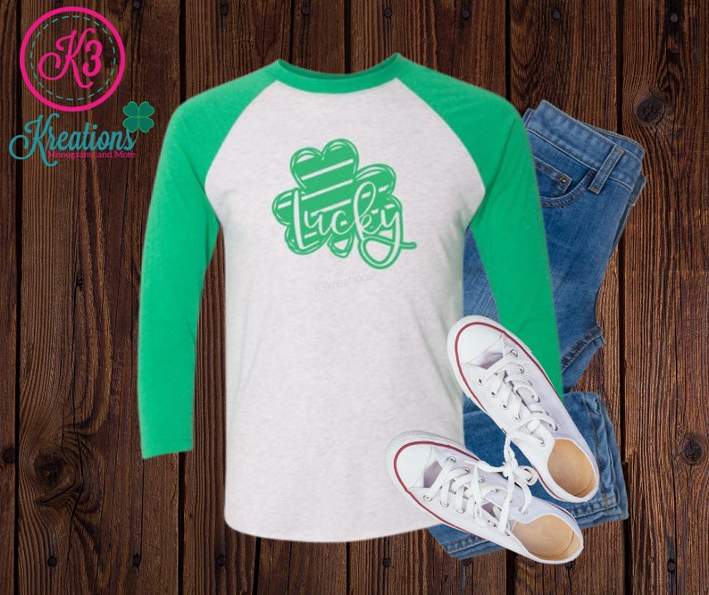 Patrick/'s Day Lucky Shamrock Three-Quarter Sleeve Tee Adult St