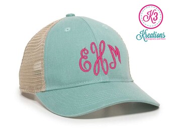 Ladies Monogram Ponytail Mesh-Back Hat, Monogrammed Ball Cap, Personalized Cap, Monogram Cap, Gift