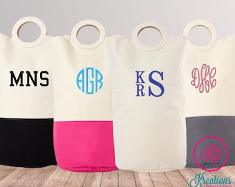 Canvas Laundry Hamper, Laundry Storage, Personalized Laundry Bag, Custom Laundry Hamper, Monogrammed Laundry Hamper, College Student, Gift