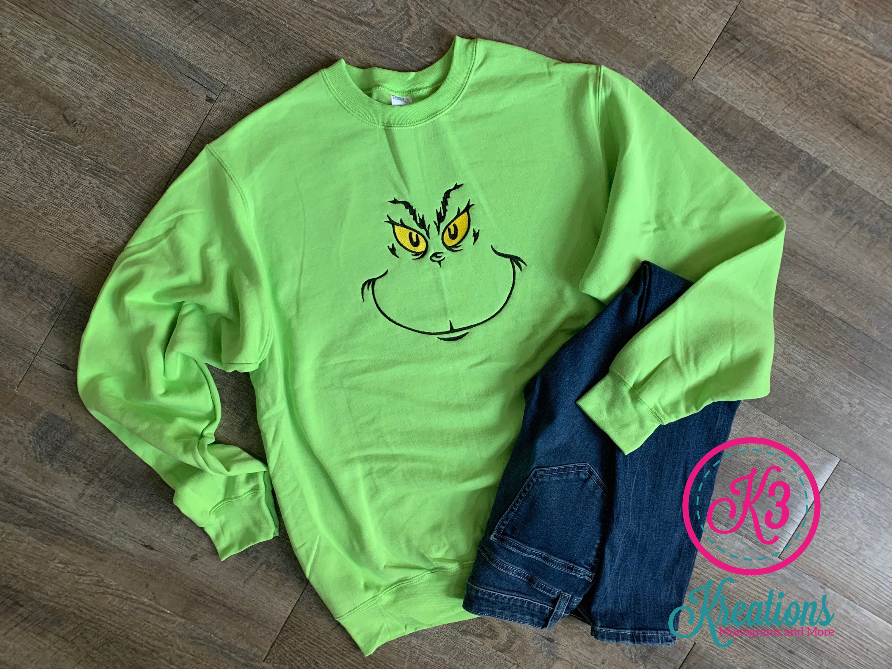 Adult Grinch Lime Green Crewneck 