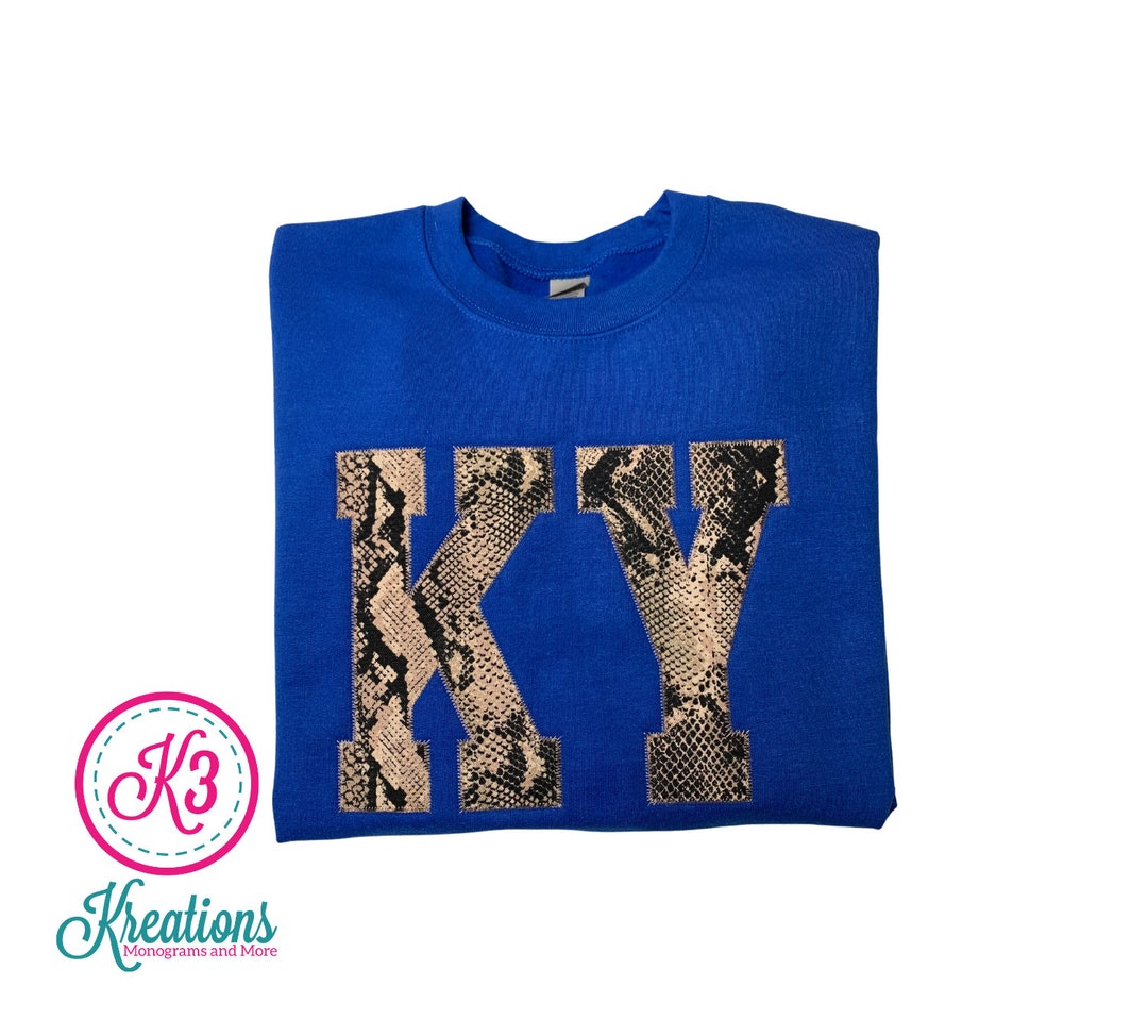Adult KY Kentucky Snakeskin Crewneck Sweatshirt, Kentucky Pullover