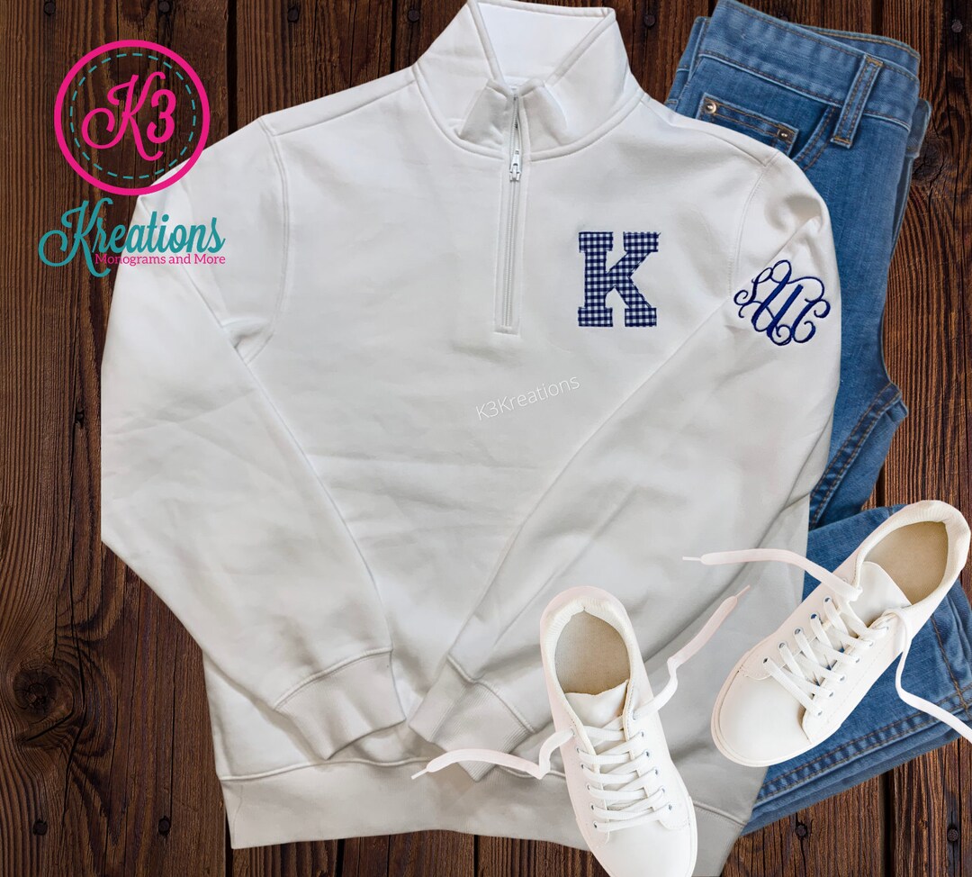 Adult K Kentucky Quarter Zip White Sweatshirt, Kentucky 1/4 Zip
