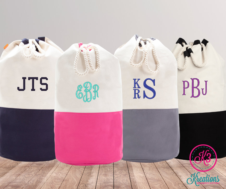 Canvas Laundry Duffel Bag Laundry Storage Personalized Etsy