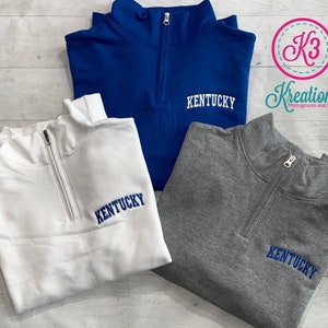 Adult Kentucky Quarter-Zip Sweatshirt, Kentucky 1/4 Zip, Kentucky Pullover, Kentucky Sweatshirt, Kentucky Clothing, Kentucky Gift