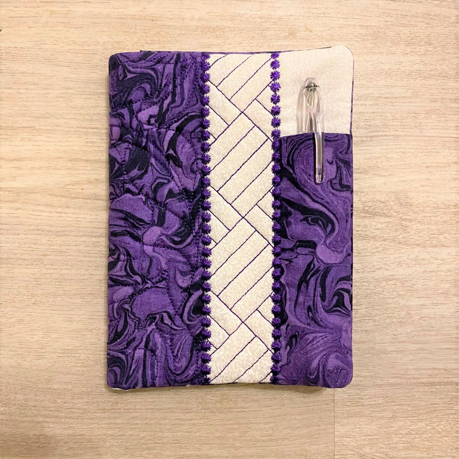 Quilted Notebook Cover Purple Etsy
