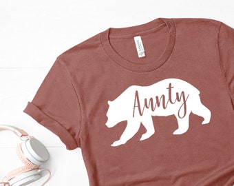 Aunty Bear Shirt, Bella Canvas Aunt Gift