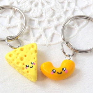 Mac and cheese best friend keychains best friend keychains kawaii charms polymer clay bff charms kawaii charms macaroni and cheese image 1