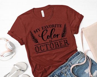 October Color Graphic Tee - Women's Autumn Shirt
