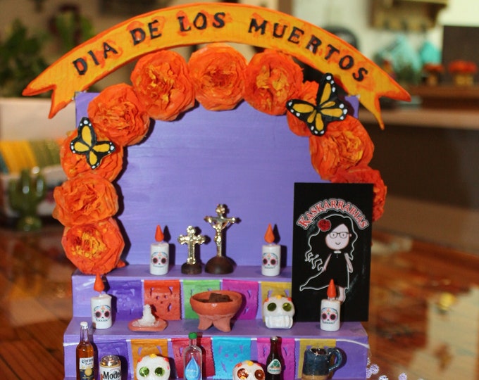 Full Mini Altar / Mini Ofrenda / Mexican Altar / Nichos / Ofrenda Food