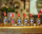 Mini candles Nichos Mexicanos Mini Veladoras Nicho DIY Gifts Clay candles Mini Ofrenda Mini Candles Folk Art Decor