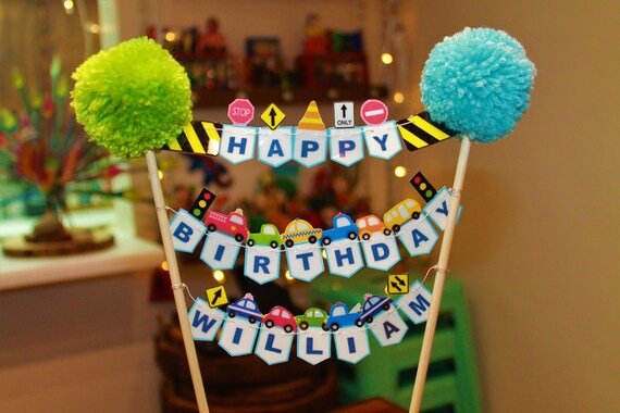 Transportation Cake Topper Cake Banner Bundt Cake Topper Etsy