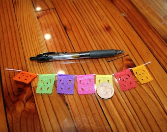 Mexican Papel Picado Banner: Dia de los Muertos Decor, Handmade in Puebla