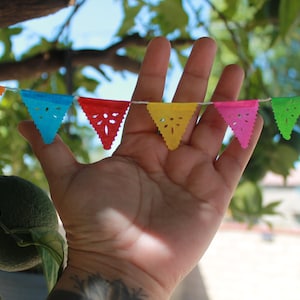 Mexican Papel picado / Dia de los Muertos decor / Papel Picado Banner / Colorful Banner / Ofrenda item / Mini papel picado / Altarcitos