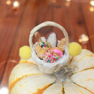 Mini Clay Bread Basket: Mexican Nicho Ofrenda Food
