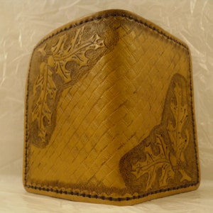 Cartera plegable de cuero hecha a mano hecha a medida Hecho en Montana