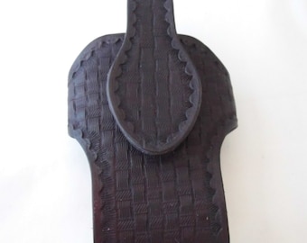 Large hand tooled leather cell phone case cover Made in Montana