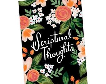 A5 Notebook Peach Floral Scriptural Thoughts, Jehovah's Witnesses, JW Gift, JW Notebook, Pioneer Gift, Best Life Ever, Meeting Notebook