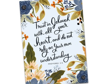 Proverbs 3:5 Trust in Jehovah With All Your Heart and Do Not Rely On Your Own Understanding Greeting Card