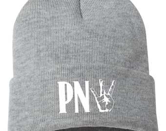PNW Cuffed Embroidered Beanie, pnw gift, westside, upper left usa, west is best, patch beanie, tacoma beanie, seattle beanie