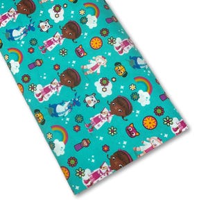 Doc McStuffins Cotton Fabric 1/2 YARD, Colorful Kids Cartoon Fabric, Quilting & Craft Fabric, 43” Wide&quot;