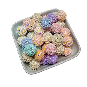 20mm Mix Pastels Beads Mixed Flower Fancy Beads Chunky Beads, Fancy Beads for Pen DIY