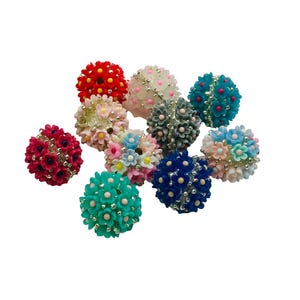 20/21mm Ball Beads Mixed Flower Fancy Beads Chunky Beads, Fancy Beads for Pen DIY
