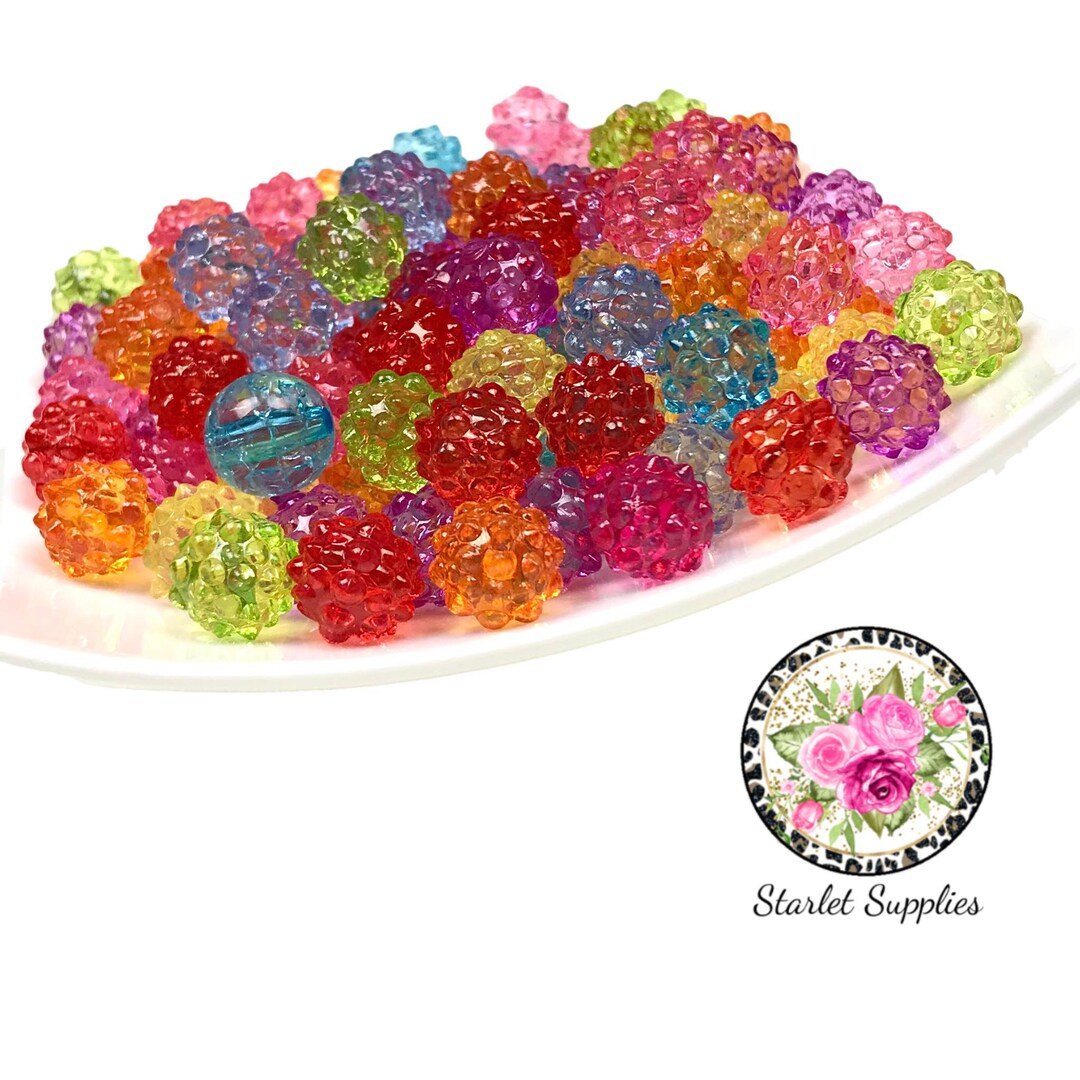 12mm Mix Beads Mix Colors Transparent Acrylic Beads Etsy