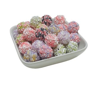 20mm Mix Pastels Beads Mix Flower Pearl Fancy Beads Chunky Beads, Fancy Beads for Pen DIY