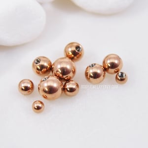 Rose Gold End Beads Pack for 14g 12g 10g Choose Size 316L Surgical Steel Extra Balls Externally Threaded Body Jewelry Replacement Spare Part