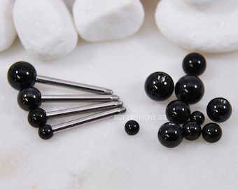 Black End Beads Pack for 14g 12g 10g Choose Size 316L Surgical Steel Extra Balls Externally Threaded Body Jewelry Replacement Spare Part