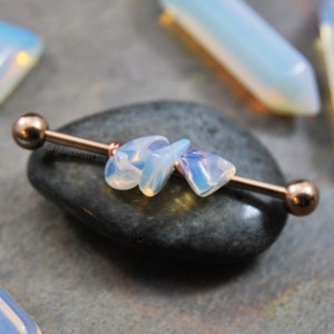 Opalite Wire Wrap Industrie Bar 316L Edelstahl Chirurgenstahl Knorpel Piercing Wählen 16g 14g 30 mm 32 mm 35 mm 38 mm Gold Rose Gold Schwarz