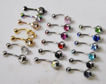 Journey Belly Ring with Clear Cubic Zirconia Jewels Charm Dangle Navel Ring Summer Body Jewelry