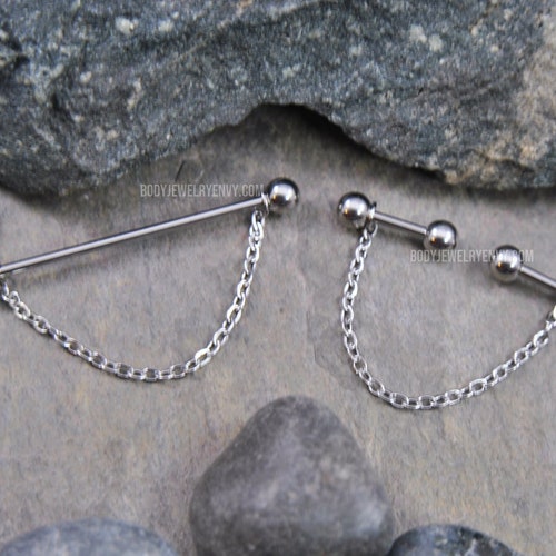 Industrial Barbell 14g 16g Industrial Piercing Jewelry Etsy